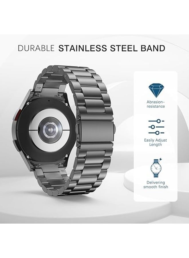 ELTRAZONE Gray Stainless Steel Metal Band for Samsung Galaxy Watch 7FE/6/5/4 (40mm/44mm) & Galaxy Watch 5 Pro (45mm), Galaxy Watch 6 Classic (43mm/47mm), Galaxy Watch 4 Classic (42mm/46mm) – No Gap Design - Image 3