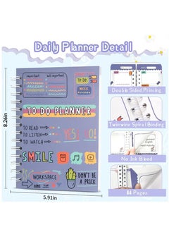Generic Daily Planner, To Do List Notebook for Work with 64 Sheets, Hourly Schedule for Tasks, Spiral Hardcover, Academic Calendar  - Image 2