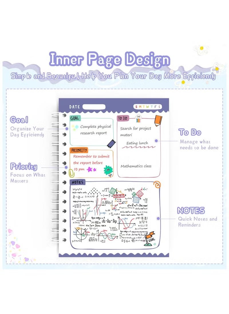 Generic Daily Planner, To Do List Notebook for Work with 64 Sheets, Hourly Schedule for Tasks, Spiral Hardcover, Academic Calendar  - Image 4