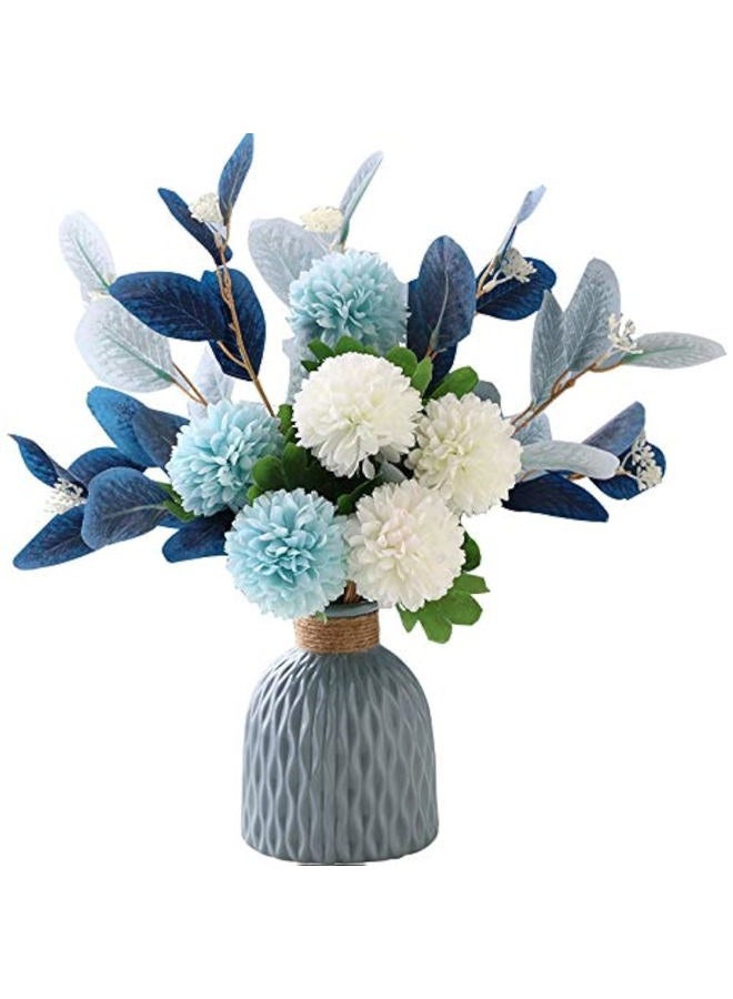 NAWEIDA Artificial Flowers with Vase Silk Hydrangea Flower Arrangements for Home Garden Party Wedding Decoration - Image 1