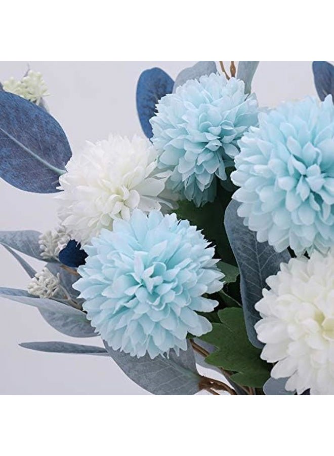 NAWEIDA Artificial Flowers with Vase Silk Hydrangea Flower Arrangements for Home Garden Party Wedding Decoration - Image 4