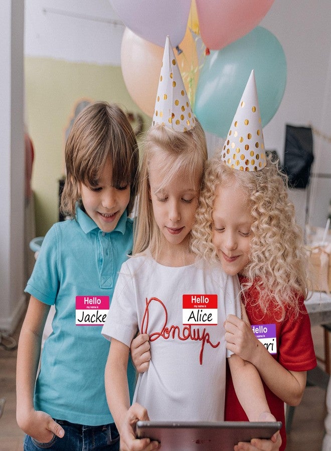 labelon 200 Pcs Name Tags Sticker, 3.5" x 2.25" Hello My Name is Stickers, Large Nametag Badge Red Adhesive Hello Name Tag Stickers Label for Office, Meeting, School, Teachers and Mailing - Image 4