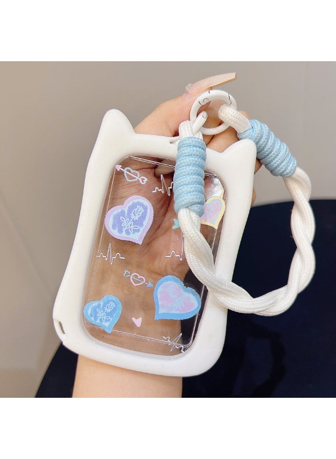 NIBEMINENT 1 - Piece Lightning Love Kpop Photo Card Holder Pendant Key Chain ID Badge Holder ID Card Holder Photo Card Protector for School ID Office ID Access Card for Women Girls