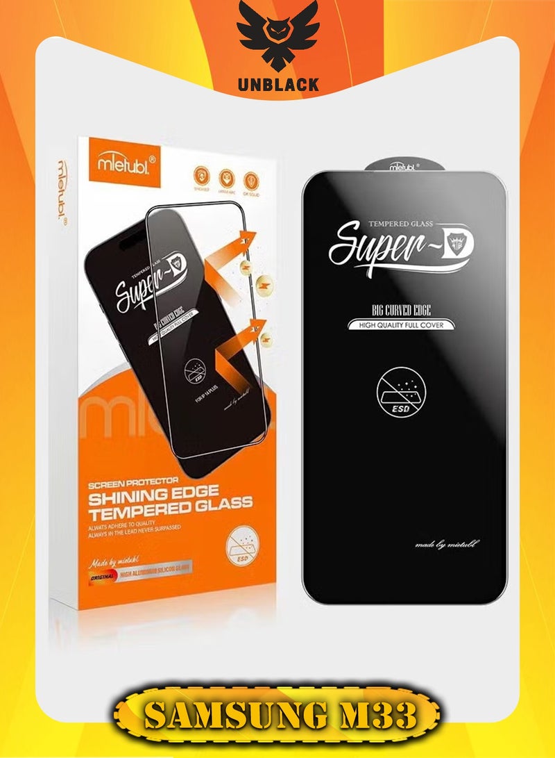 mietubl For Samsung Galaxy M33 Screen Protector Super-D Glass- Black - Image 1
