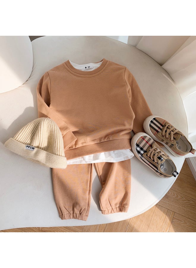Korean Children's Sweatshirt Boys And Girls Long-sleeved Boys' Suits Casual Korean Sports And Leisure Two-piece Suits