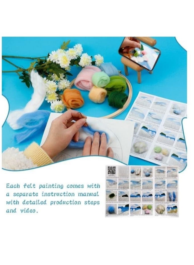 Captaintech Handcrafted Tulip Needle Felting Kit for Beginners - Felt Needle Painting Kit, Tulip Needle Felting Kit: Create Beautiful Wool Art for Home Decor - Image 4