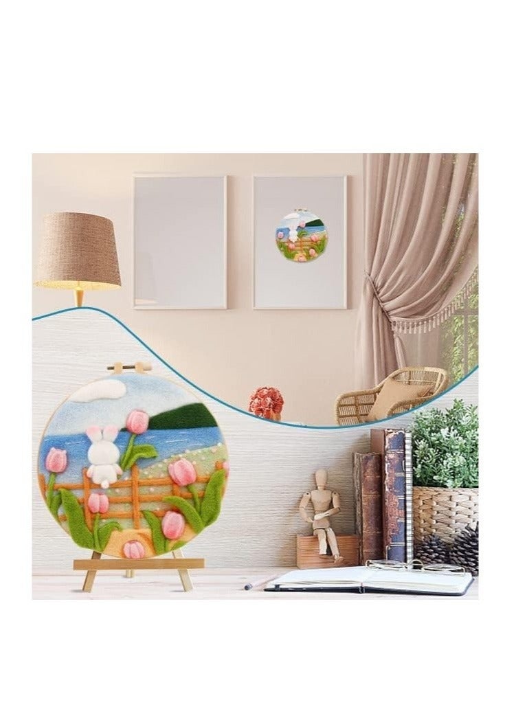 Captaintech Handcrafted Tulip Needle Felting Kit for Beginners - Felt Needle Painting Kit, Tulip Needle Felting Kit: Create Beautiful Wool Art for Home Decor - Image 5