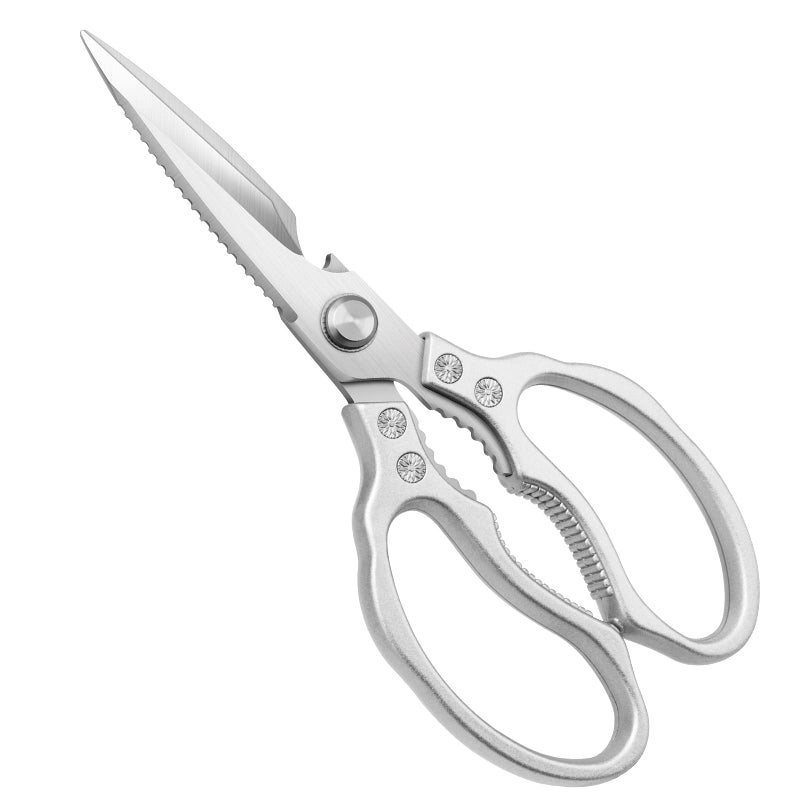 CGBE Kitchen Scissors, Multi-Purpose Kitchen Shears, Heavy Duty Dishwasher Safe Food Scissors for Chicken, Poultry, Fish, Meat & Herbs with Non-Slip Grips - Sliver - Image 1