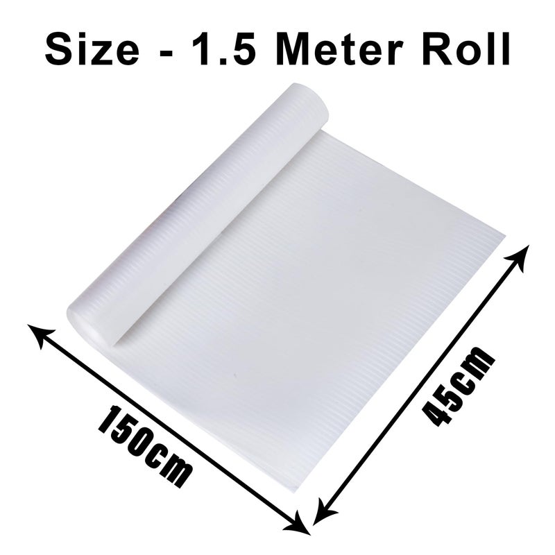 Kuber Industries Kuber Industries Shelf Liner Kitchen Cabinet Shelf Protector Kitchen Liners for Cabinets and Drawers Drawer Liner Mat Self Lining Shelf Liner Cabinet Mat 15 MTR White - Image 3