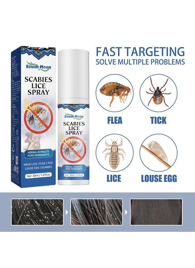 SOUTH MOON Scabies Lice Spray，Hair Lice Repellent Spray Anti-Lice and Nits Topical Spray 30ml  - Image 4