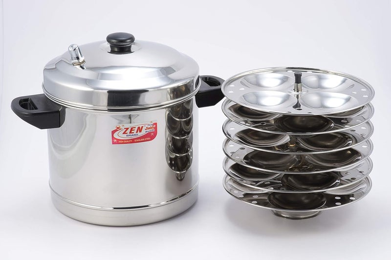 JAIN Stainless Steel Idli Cooker (20 Idlis - 5 Plates) | Induction & Gas Friendly Base | Idly Maker | Idli Stand | Idly Cooker (20 Big Idlis) - Image 3