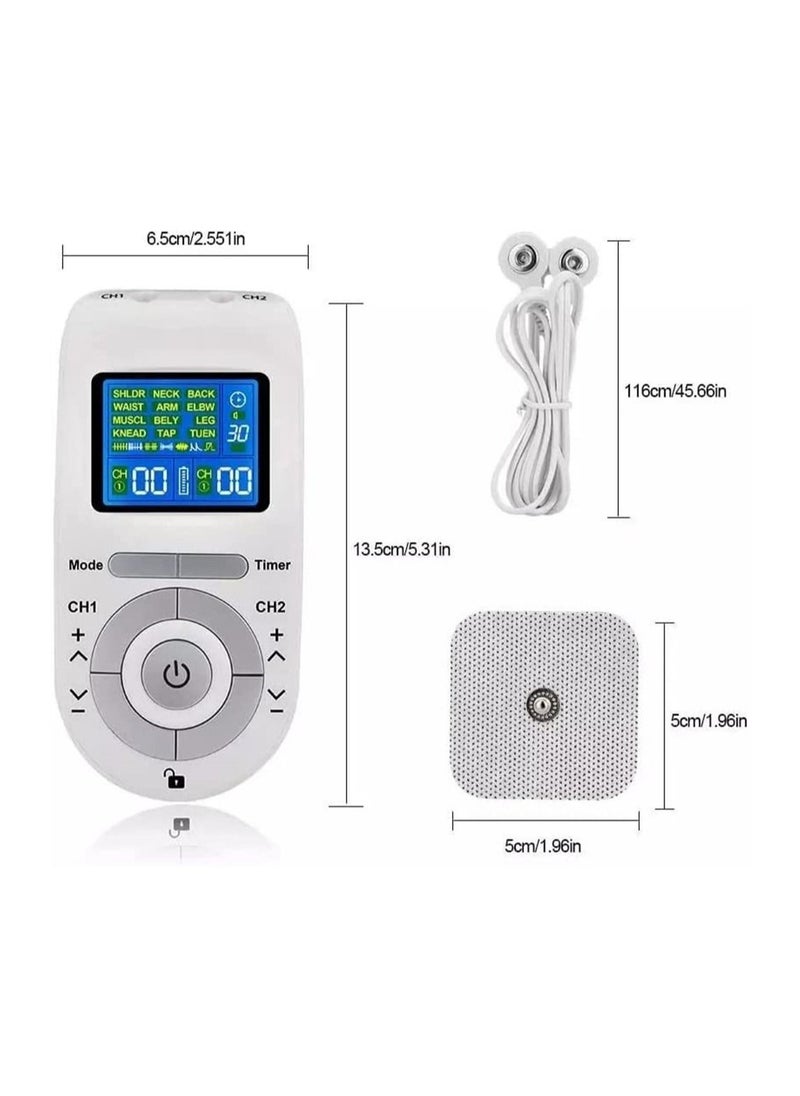 Y&D - Tens Muscle Stimulator, Wireless Dual Channel, TENS machine pulse massager, 12 Modes, with 4 Pads for Pain Relief, Gym Neck and Back Relief - Image 1