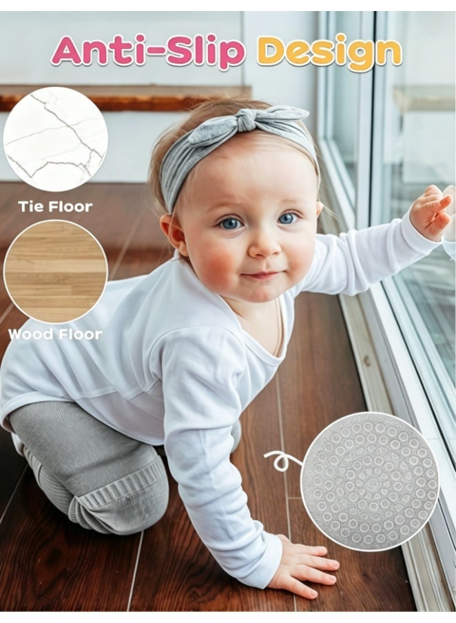 5 Pairs Baby Knee Pads for Crawling, Breathable Elastic Cotton Crawling Knee Pads, Cute Unisex Baby Knee Protector for Baby Toddler (Light Gray) - Image 3