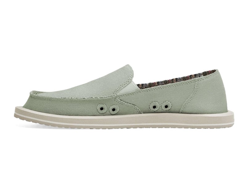 Sanuk Womens Donna Hemp Loafers | Womens Shoes | Slip On Shoes for Women | Women's Slip-on Loafers | Memory Foam Footbed, Olive Grey, 7 - Image 3