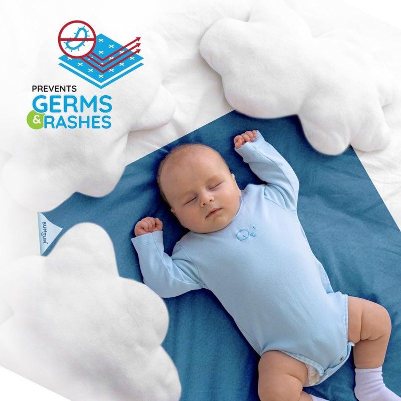 Bumtum Baby Dry Sheet Waterproof Soft Microfleece Baby Bed Protector | Anti - Bacterial & Odour Free | Extra Absorbant, Reuseable & Washable (Maroon, Small Size 50 * 70cm, Pack of 2), Microfleece - Image 2