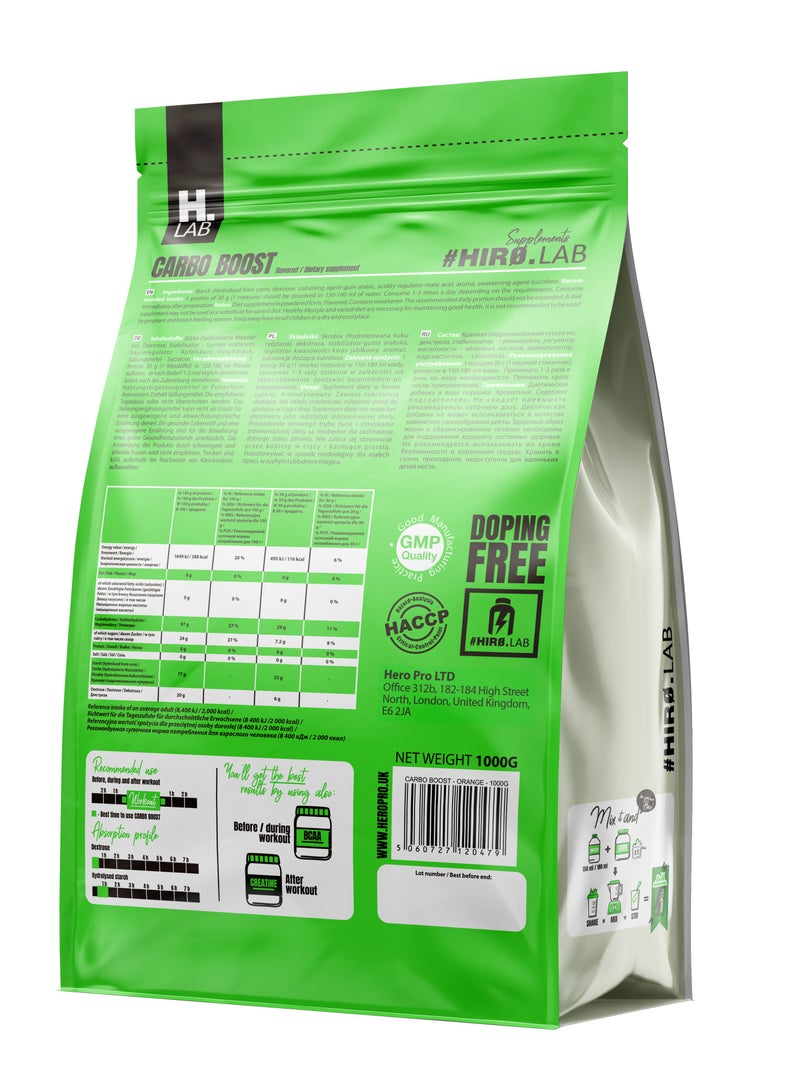 HIRO.LAB - Carbo Boost 1000g Orange Ice Splash - Image 2