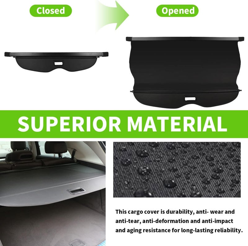 Liizoo Retractable Black Cargo Rear Trunk Cover for Jeep Grand Cherokee 2011-2021 - Image 3