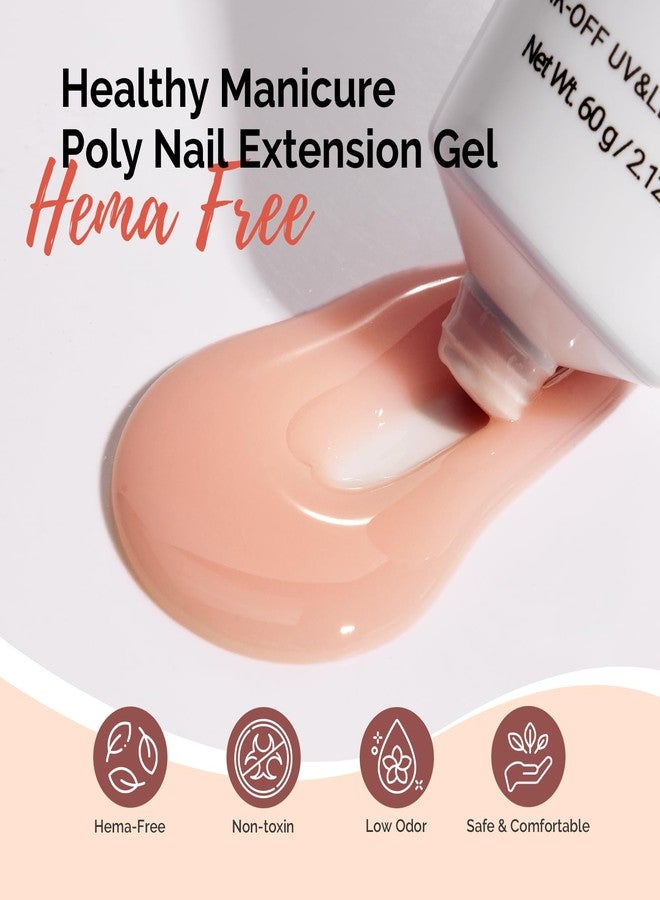 MelodySusie Poly Nail Extension Gel 60g Hema TPO Free Soak Off UV Lamp Cured Nail Thickening Art Design Manicure Gift for Women 045 - Image 3