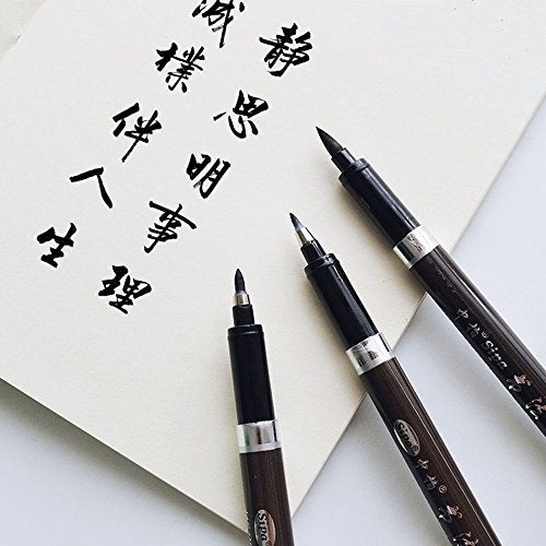 Ximimark 6Pcs Chinese Pen Japanese Calligraphy Writing Brush Water Ink Painting Pen for Chinese Writting Beginner, 3 Size Set - Image 3