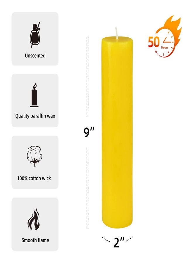 Jeco 2 x 9 Yellow Pillar Candle - Image 4