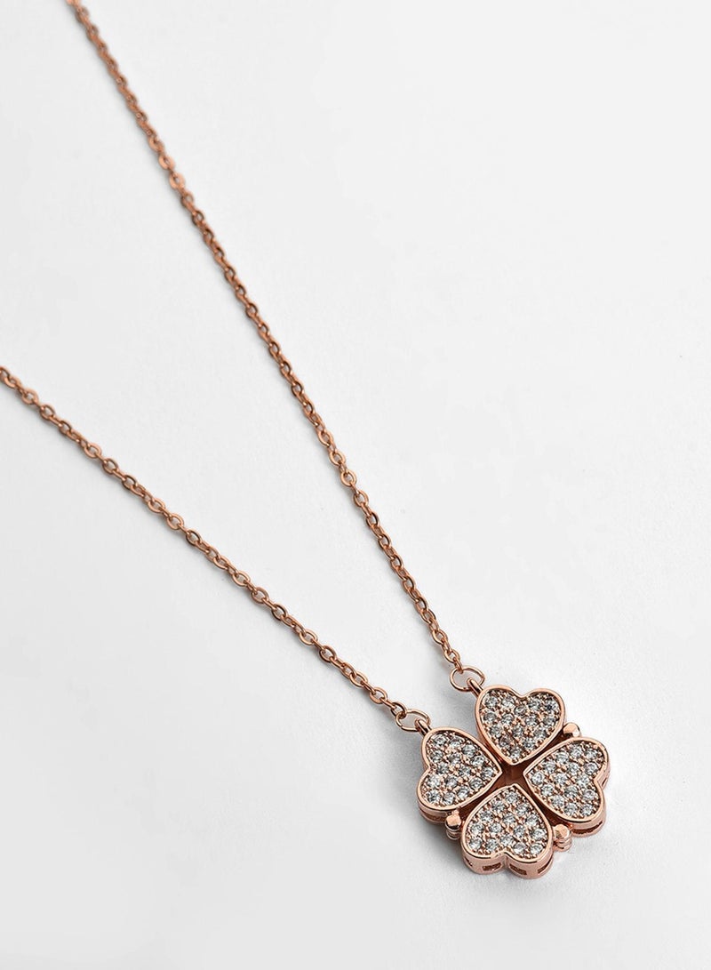SOHI Stones Studded Heart Shaped Artificial Pendant Necklace Jewellery - Image 4