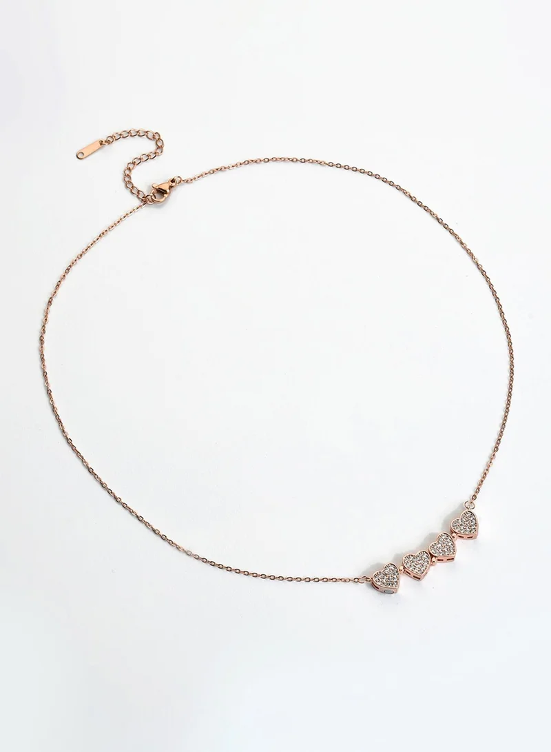 سوهي Stones Studded Heart Shaped Artificial Pendant Necklace Jewellery