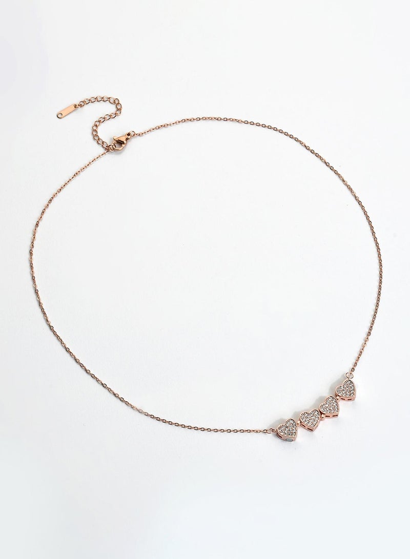 SOHI Stones Studded Heart Shaped Artificial Pendant Necklace Jewellery - Image 1