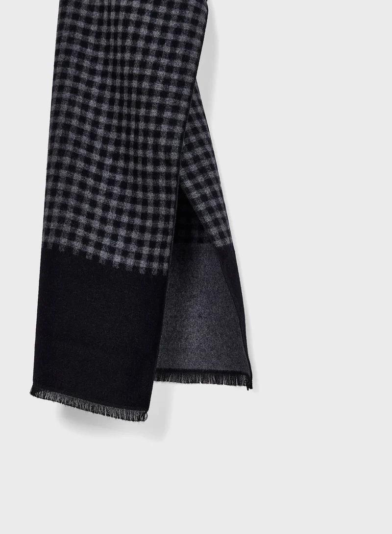 Robert Wood Lightweight Check Winter Scarf