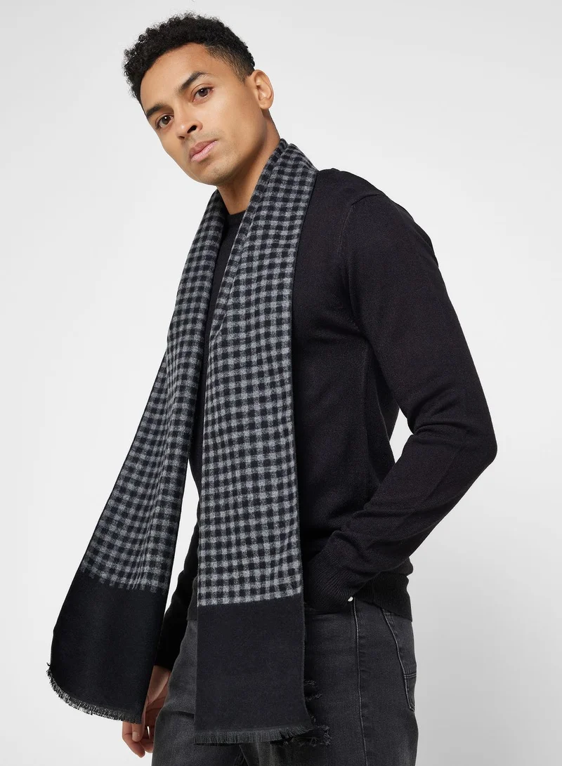 Robert Wood Lightweight Check Winter Scarf