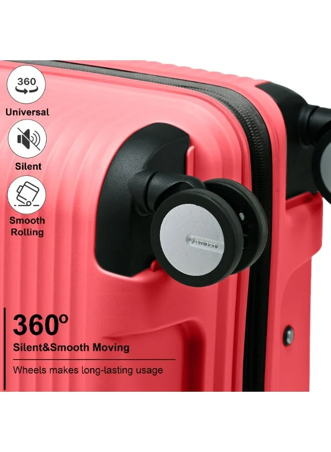 eminent Sugar Coral Hard Case Checked Bag 28 inch Travel Bag Unisex PP Luggage Trolley Lightweight Expandable 4 Double Spinner Wheel Travel Suitcase with TSA Lock and Safe Zippers, B0013, Sugar Coral  | Best Price UAE