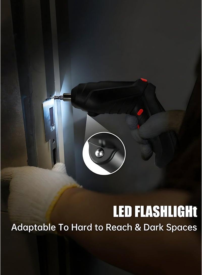 مجموعة مفكات كهربائية متعددة الوظائف، مفك براغي قابل للطي يعمل ببطارية ليثيوم قابلة لإعادة الشحن للاستخدام المنزلي، تصميم مريح على شكل مسدس. - Image 5