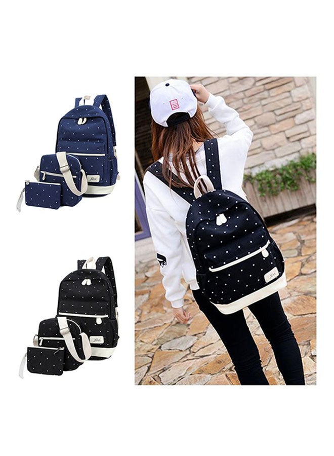 3 Piece Backpack Set Black/White - Image 2