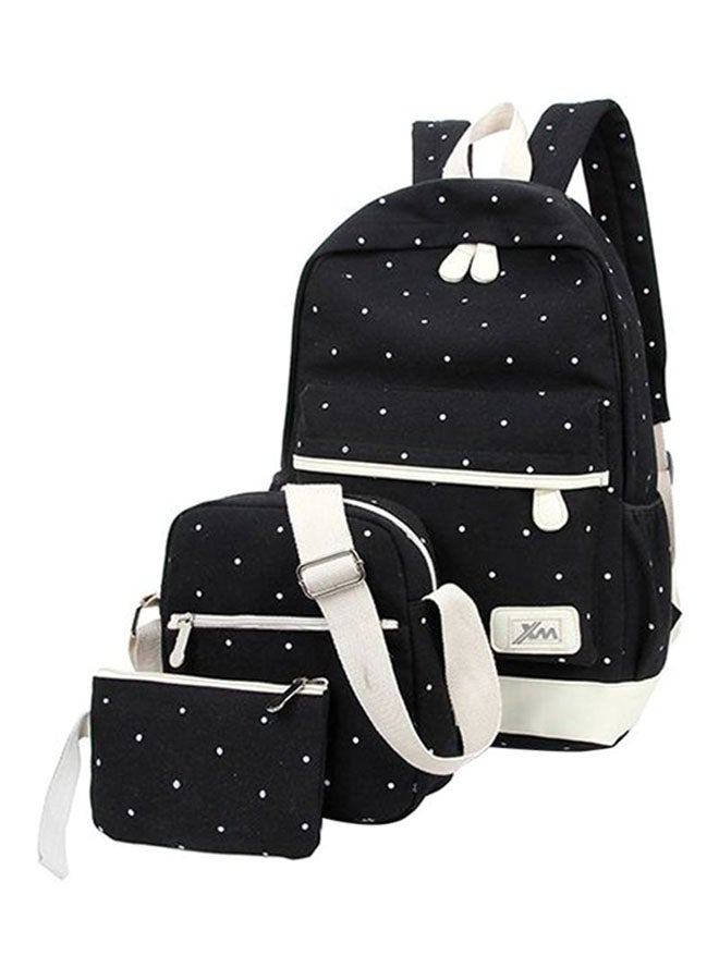 3 Piece Backpack Set Black/White - Image 1