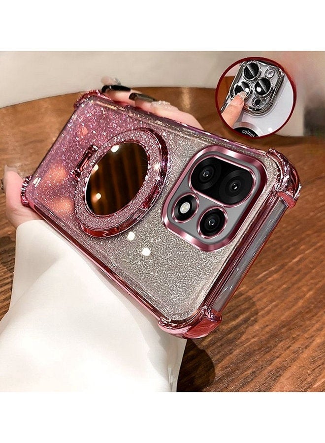 Magnetic Glitter Case for Oneplus 15，Camera Lens Protector，Sparkly Stand，Makeup Mirror，Support Wireless Charging， Luxury Gradient Shockproof Oneplus 15 5G Cover - Image 3