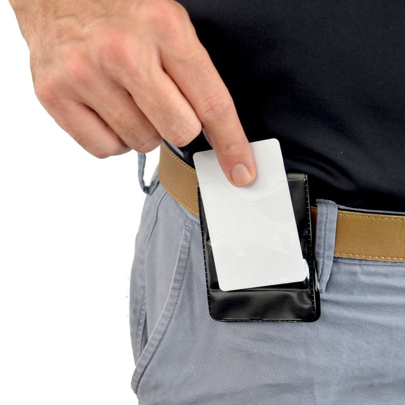 5 Pack - Heavy Duty Magnetic Badge Holders - Fold Over Shirt Pocket or Belt- Two Sided for Multiple ID Cards - Perfect for 2 Vertical I.D. Badges by Specialist ID