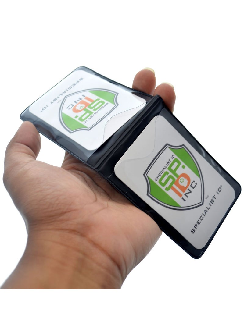 Specialist ID 5 Pack - Heavy Duty Magnetic Badge Holders - Fold Over Shirt Pocket or Belt- Two Sided for Multiple ID Cards - Perfect for 2 Vertical I.D. Badges by Specialist ID  - Image 2