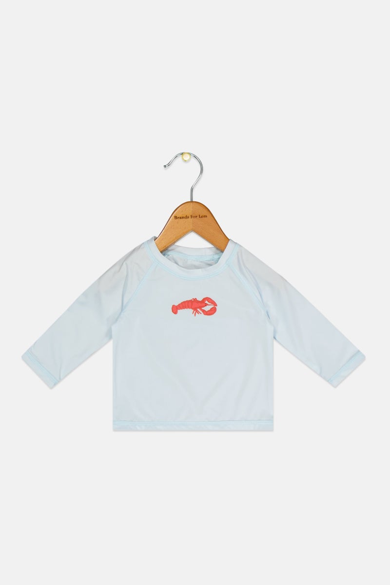 Starting Out Toddlers Boy Graphic Print Long Sleeves Rashguard, Light Blue - Image 1