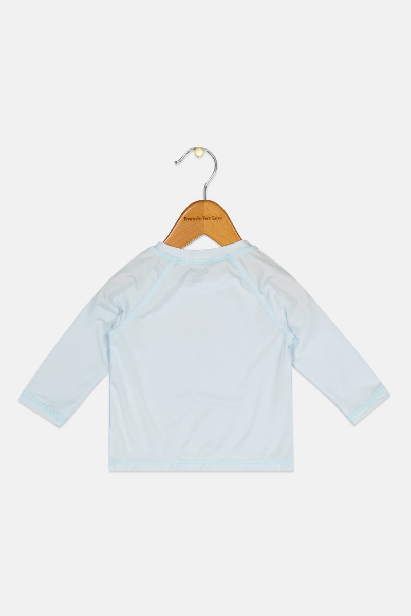 Starting Out Toddlers Boy Graphic Print Long Sleeves Rashguard, Light Blue - Image 2