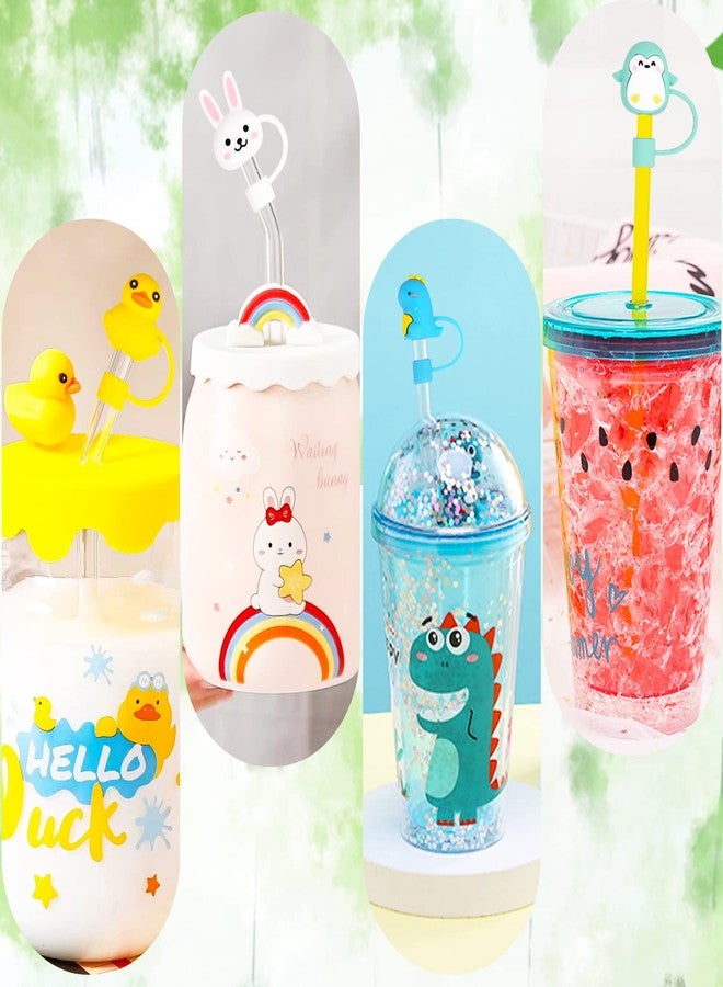 ELIUNG 8 قطع من أغطية رؤوس المصاصات على شكل حيوانات، قابلة لإعادة الاستخدام، مقاس 6 مم، أغطية واقية من الغبار للمصاصات الصغيرة، مناسبة للأكواب، سهلة الحمل، لتزيين المصاصات الصغيرة مقاس 6 مم - Image 4