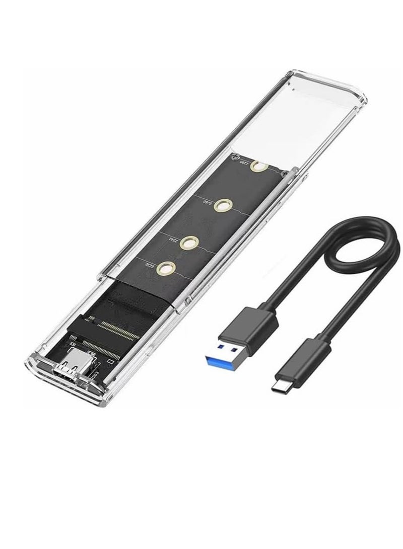 Compare M.2 SSD Enclosure NVMe to USB-C 3.1 Gen 2 Hard Drive External Transparent Enclosure with RGB LEDs for 2230 2240 2280 M2 Drives 10Gbps Data Transfer - Image 1
