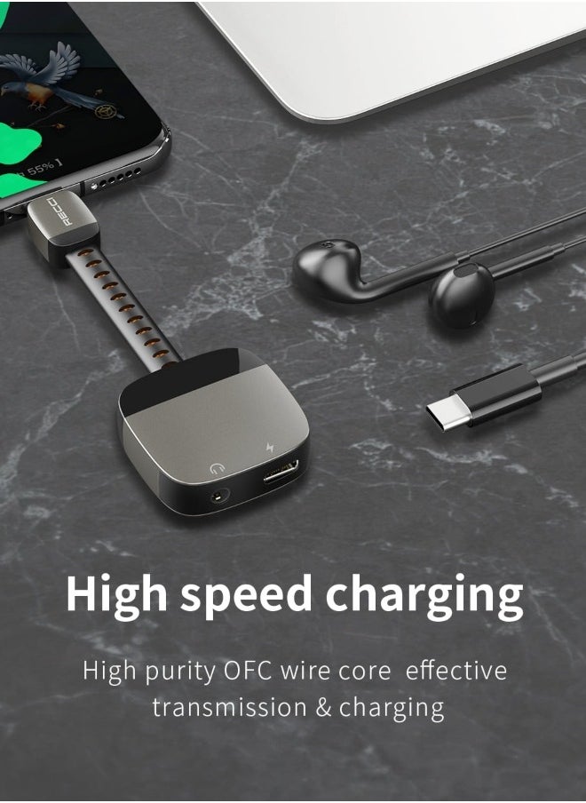 Recci - USB-C to USB-C +3.5mm Adapter Type-C to Type-C +3.5mm-RDS-A13 - Image 1