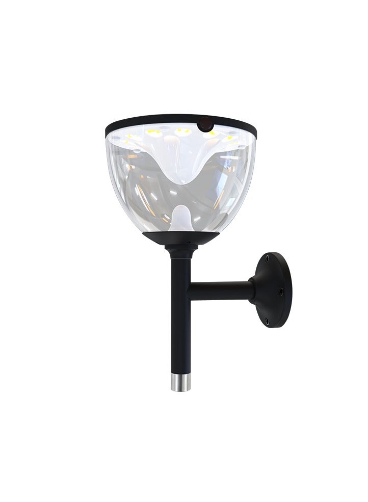 Vmax Modern Solar LED Wall Light – with 360° Coverage for Indoor & Outdoor Security – 20Cm Tall/19Cm Clear Dome – 3 Color Temperature Change – Warm/Natural/Cool White Light – For Home Office Garden - Image 2