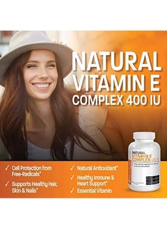 Bronson Natural Vitamin E Complex Supplement 400 IU 80% Dalpha Tocopherol Natural Antioxidant 250 Softgels  - Image 4