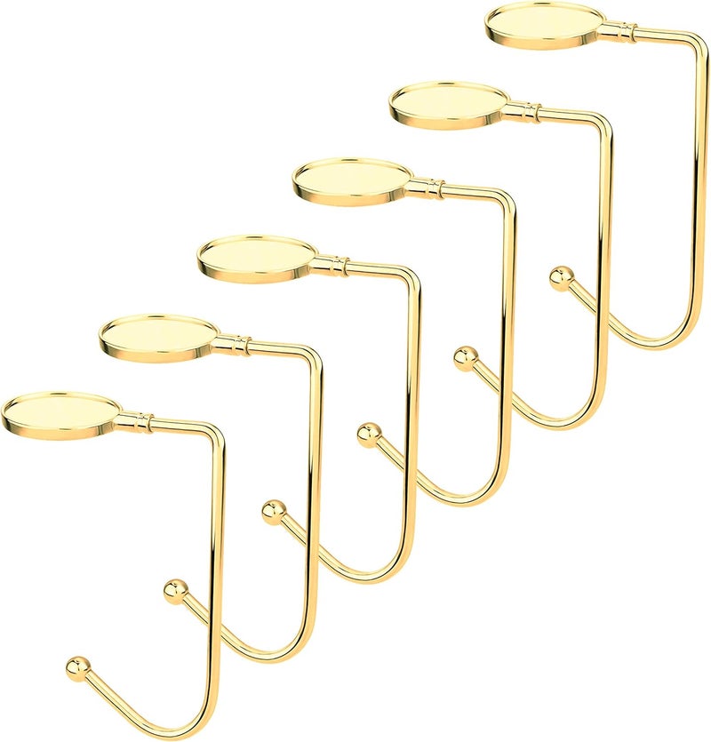 Komotu Christmas Stocking Holder for Mantle - 6 Pack Non-Slip Stocking Mantel Holders Hooks Hanger for Christmas Xmas Fireplace and Party Decoration (Gold) - Image 1