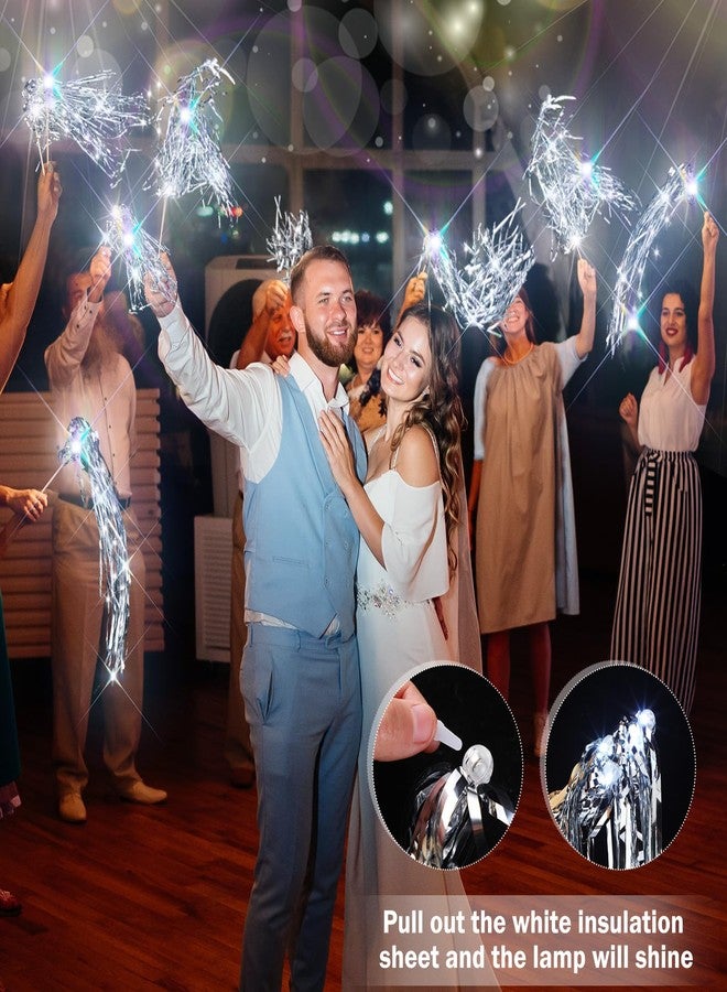 مجموعة سيمجوينج المكونة من 24 قطعة من عصي الزفاف المضيئة، عصي LED لامعة، شرائط مضيئة، ألعاب نارية لحفلات الزفاف، هدايا تذكارية لحفلات أعياد الميلاد (فضة لامعة). - Image 3