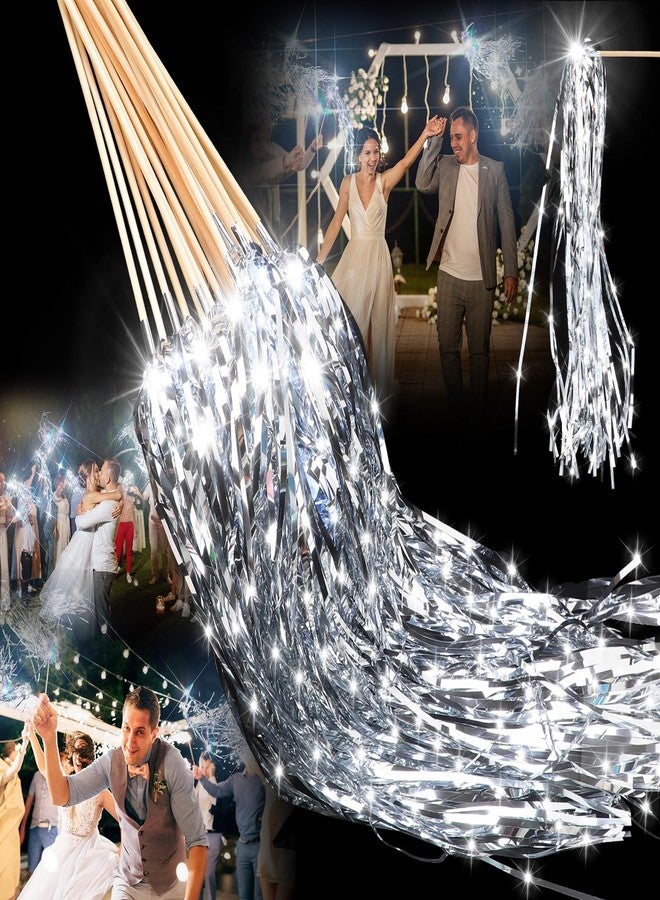 مجموعة سيمجوينج المكونة من 24 قطعة من عصي الزفاف المضيئة، عصي LED لامعة، شرائط مضيئة، ألعاب نارية لحفلات الزفاف، هدايا تذكارية لحفلات أعياد الميلاد (فضة لامعة). - Image 1