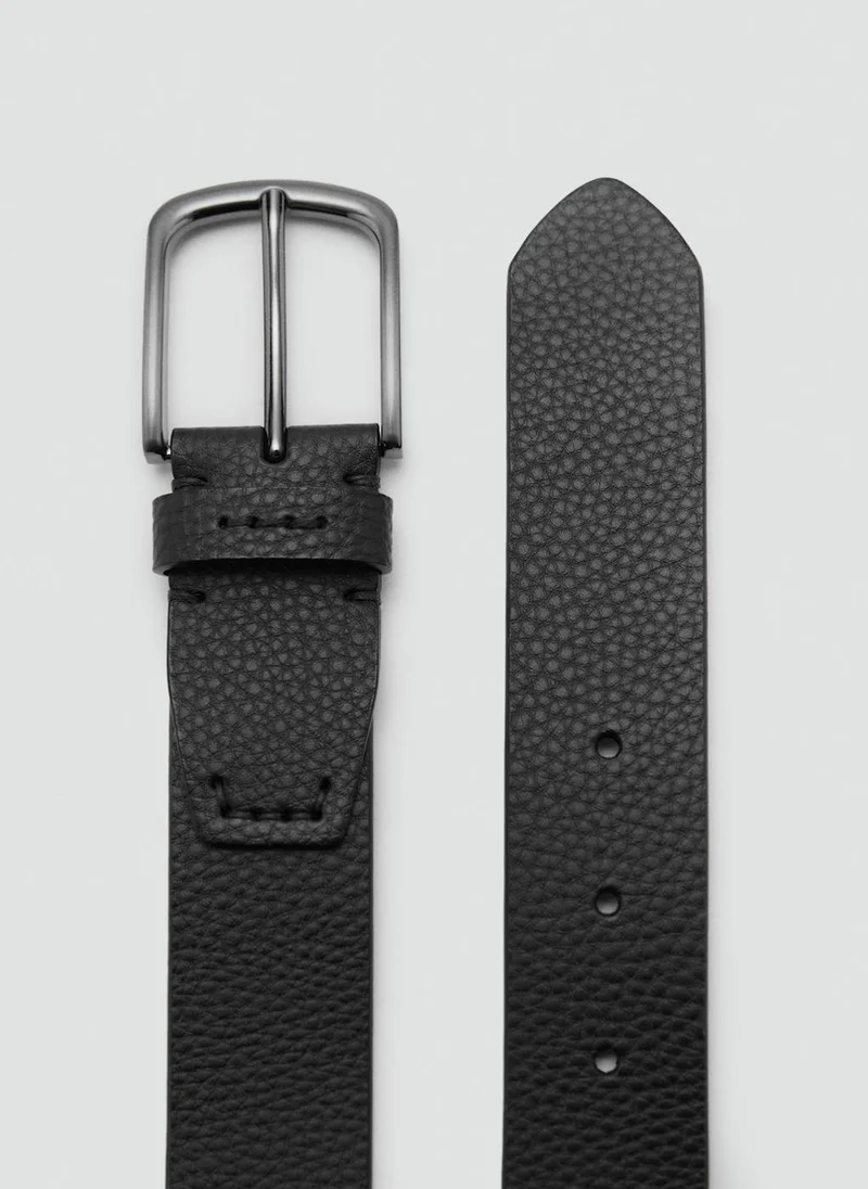 Mango Man Pebbled Leather Belt