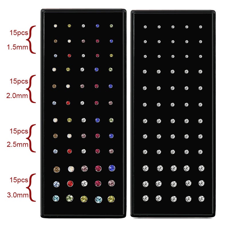 Boxed Stainless Steel Nose Nails 60 1.5/2.0/2.5/3.0Mm Straight Rod L Rod Nose Ring Puncture - Image 2