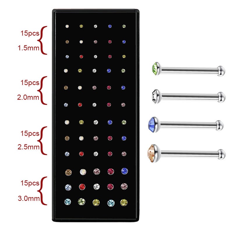 Boxed Stainless Steel Nose Nails 60 1.5/2.0/2.5/3.0Mm Straight Rod L Rod Nose Ring Puncture - Image 5
