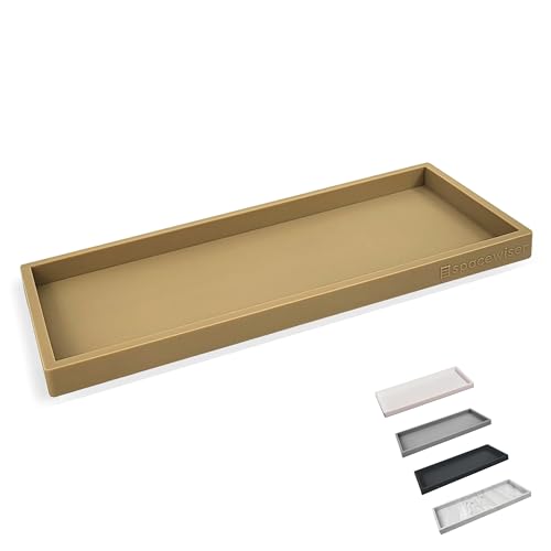 Spacewiser Countertop and Vanity Tray - 11.7" Silicone Bathroom Tray, Flexible Dish Soap Holder for Kitchen, Bathroom Counter Organizer, Shower Toilet Tank Trays Décor Accessories, Sink Makeup Mat Oil - Image 1